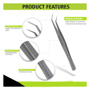 Kit d'outils dentaires pour soins bucco-dentaires, 5 pièces, professionnel, en acier inoxydable, cure-dent, gratte-tartre, pincettes, miroir buccal - Product Image 4