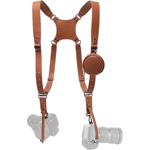 Arnés de Pecho Ajustable de Cuero con Correa Doble para Cámaras DSLR y sin Espejo, Equipo para Fotógrafos de Bodas - Product Image 1