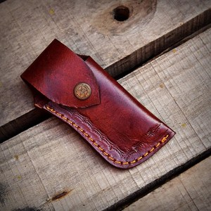 Couteau de poche pliant en acier Damas forgé à la main, étui en cuir, qualité industrielle OEM, garantie 3 ans, cadeau, vente en gros, tendance USA - Product Image 4