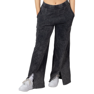 Pantalon de jogging évasé personnalisé pour femme, le plus vendu, en toile de printemps polyester/coton imperméable, taille mi-élastique, style streetwear - Product Image 1