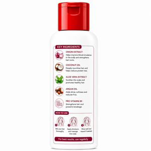 Shampoo naturel à l'oignon avec huile de nigelle, hibiscus et protéines végétales pour le contrôle de la chute des cheveux, la nutrition du cuir chevelu, extrait végétal - Product Image 3