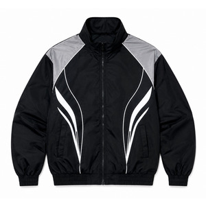 Ensemble survêtement coupe-vent léger en nylon avec veste zippée réfléchissante et pantalon de jogging en nylon - Product Image 6