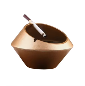 Cenicero Redondo Clásico de Metal sin Humo para Cigarros y Cigarrillos con Acabado Pulido para Uso en Escritorio - Regalo de Lavie Creations - Product Image 6