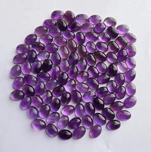 Ametyste naturelle ovale cabochon à dos plat AA Plus, pierres précieuses calibrées pour la fabrication de bijoux - Product Image 1