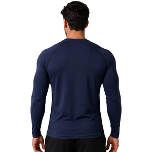 Chemise à manches longues en polyester à séchage rapide pour hommes, bleu marine, pour adultes - Product Image 2