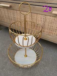Cesta de frutas de lujo de 2 niveles, color dorado, cesta decorativa para accesorios del hogar, ideas de regalo para bodas, cesta de regalo. - Product Image 5