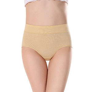 Culottes sans couture taille mi-haute pour femmes, qualité supérieure, gris uni, 100 % coton tricoté, style basique, vente en gros 2026 - Product Image 3