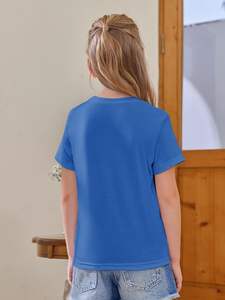 Camiseta de Algodón 100% de Primera Calidad al por Mayor, para Adultos y Niños, Talla Americana, Asiática y Europea, Unisex, Transpirable y Ecológica - Product Image 5