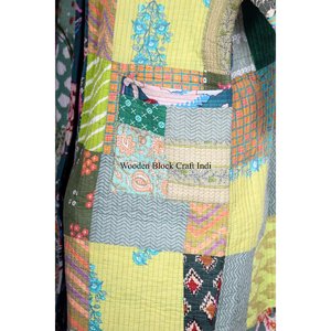 Robe Kimono Longue en Soie Faite Main de Qualité Supérieure, Style Vintage Patchwork – Taille Unique, Vêtement de Nuit pour Femme, Idéal Printemps, pour Demoiselles d'Honneur - Product Image 2