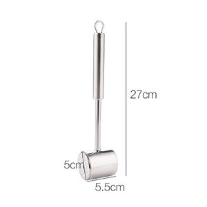 Shoppers Ultra Heavy Duty Dual Sided Stainless Steel Dishwasher Friendly Food <b>Tenderizer</b> Ice Breaker Hammer with Ring - Product Image 2