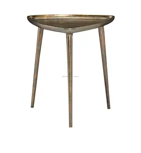Luxury Gold Metal <b>Side</b> <b>Table</b> with Glass Top for <b>Bedroom</b> and Living Room Polished metal living room decor <b>table</b> Zahid Exports - Product Image 2