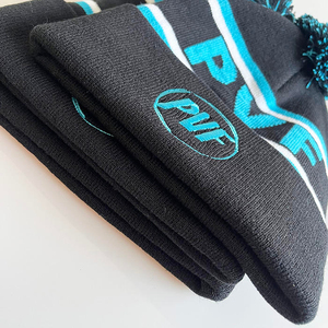 Gorro de Punto Personalizado para Equipos Deportivos, 100% Acrílico, Logotipo Bordado en Jacquard, Gorro de Invierno con Bola de Peluche, Gorro de Punto con Bola de Pelo Sintético - Product Image 3