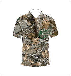 Polo à manches courtes en sublimation camouflage feuilles de forêt, personnalisable, sport, décontracté, respirant, unisexe, vêtements d'extérieur, OEM ODM - Product Image 4