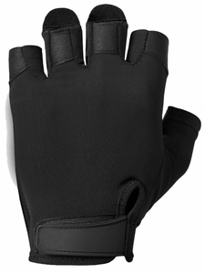 Sporty Black PU Fingerless Gloves Wrist Length Breathable Unlined for Sports Use - Product Image 6