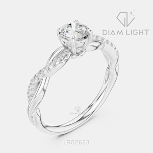 Bague de mariage ronde 0,65 carat, bijoux fins, certifiée IGI, or blanc 14 carats, diamant de laboratoire, bague de fiançailles et d'anniversaire - Product Image 2
