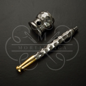 MORTAL SAGA Pipe à fumer carrée moderne en acier inoxydable 1L, faite à la main, étanche, avec bol en métal et poignée décorative, pour le camping et toutes les occasions - Product Image 3