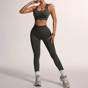 3-Piece Solid Reversible Anti-UV Breathable Gym <b>Yoga</b> Wear <b>Set</b> Women 100% Seamless Design Custom Logo Mid Waist Wholesale OEM - Product Image 1