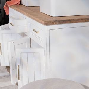 Mueble de baño doble Vandana Royal Spirit en acacia natural y blanco - Product Image 5