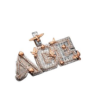 Personalizado 925 Plata Esterlina Hip Hop Colgante ACE Personalizado Iced Out VVS Moissanite Diamante Moda Colgantes & Charms - Product Image 4