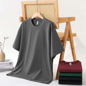 T-shirt décontracté pour homme à manches courtes et col rond, 100 % coton tricoté, respirant, couleur unie, coupe classique, style uni teint - Product Image 2
