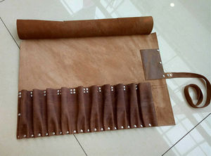 Premium Leather Knife <b>Roll</b> Professional Chef <b>Tool</b> Carrier Kitchen Knife Storage Travel Organizer LKR-0318 - Product Image 5