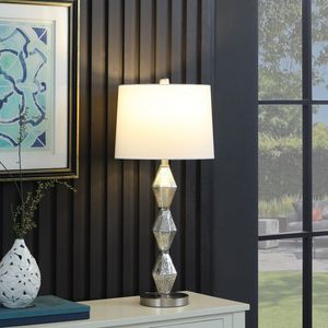 29.5\" Emil Moderne Geometric Glass Brushed <b>Silver</b> Table <b>Lamp</b> - Product Image 3