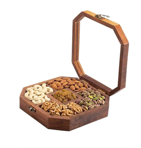 Perfect for Presenting Dry Fruit Modern Sustainable Wooden Storage Box for Nuts and Candy Handmade Finish - Product Image 3