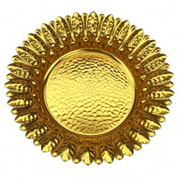 Gouden aluminium chocolade dadel schaal, stijlvolle decoratieve schaal voor gedroogd fruit, snoep, chips, snacks en feesten.