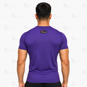 Chemises de compression athlétiques à manches courtes pour hommes, tissu jersey respirant et absorbant l'humidité, col rond, coupe classique, écologiques - Product Image 4