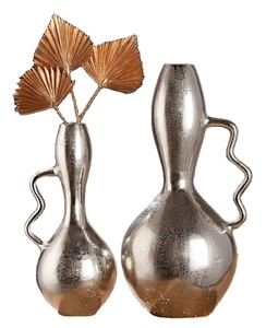 Vases à fleurs en métal de table décoratifs en aluminium personnalisés en gros Vases à fleurs décoratifs faits à la main au design moderne pour la maison - Product Image 2