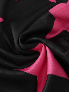 Shorts courts pour hommes noirs avec impression d'étoiles roses, taille à cordon de serrage, décontractés, respirants, design personnalisé - Product Image 5