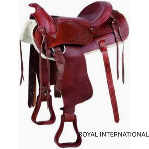 Selle de cheval western haut de gamme en cuir marron, faite à la main, pour l'équitation sur sentier, le ranch, le cowboy, équipement équestre, siège confortable, durable - Product Image 3