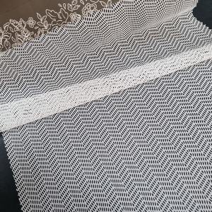 Tela de encaje elástica transpirable de malla Chevron, 147 cm, color personalizado, nailon, spandex, tejido de punto por urdimbre, para bodas, textiles del hogar, lencería - Product Image 1