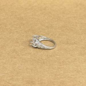 Classic 14KT White Gold Lab Grown Diamond Half <b>Moon</b> <b>Ring</b> 1.96CT Center LGD Stone Elegant Premium Party Wear Jewelry - Product Image 6