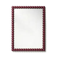 Fournisseur agréé, miroir mural rectangulaire en gros, artisanat moderne perlé pour la décoration intérieure, miroir laqué