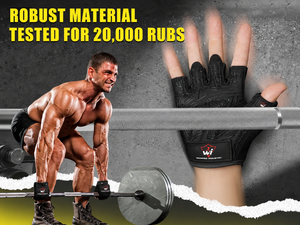Warpro Industry Gym Gloves-Microfiber Fabrics Shock Absorption Breathable & Lightweight for Men - Product Image 2