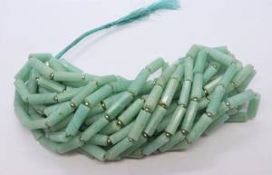 Perles en amazonite naturelle facettée de forme cylindrique, 6x20 mm, perles en amazonite en forme de tube, 16 pouces, amazonite facettée de forme cylindrique - Product Image 6