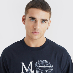 Camiseta de Hombre Oversize con Estampado de Alta Densidad, Algodón Pesado, Textura en Relieve, Corte Holgado, Manga Corta, Cuello Redondo, Estilo Casual Urbano - Product Image 6