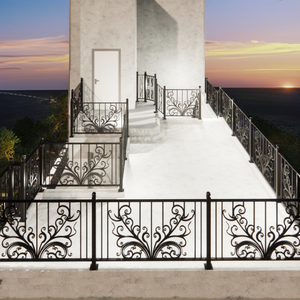 Premium Wrought Iron Balcony Railing Modern Steel Balcony Railings Outdoor Decorative Iron Railing with Anti Rust Finish - Product Image 2