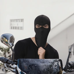 Pasamontañas Motowolf Unisex Blanco de 2 Agujeros Personalizado para Deportes al Aire Libre y Ciclismo, Máscara de Invierno Estilo Sniper Gang Devil con Logo en Blanco - Product Image 3