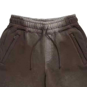 Hot Selling Mens Cotton Acid Wash Jogger Shorts Raw Hem French <b>Terry</b> Sweat Shorts Vintage Streetwear OEM <b>Bulk</b> Supply 100% Cotton - Product Image 3