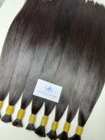Cabello Humano Vietnamita de Primera Calidad 100% Natural Sin Procesar Virgen Remy Negro Natural con Cutícula Alineada Liso