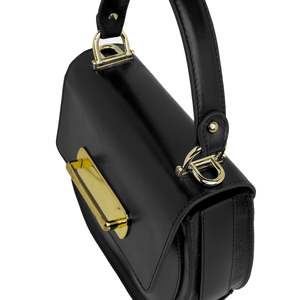 Sac ovale élégant en cuir noir avec accents dorés et style personnalisable pour femme – Sac à main tendance de qualité supérieure - Product Image 5