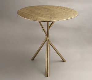 Table d'appoint tendance en aluminium style Art Déco, finition antique artistique, couleur et taille personnalisables, décoration de salon, table d'appoint pour la maison - Product Image 3