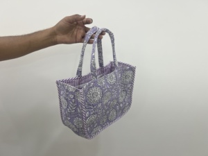 Cotton Floral <b>Tote</b> Bag Women's Summer Autumn Zipper Quilted Shoulder Bag Mini Size Washable Spacious Handbag Customized Color - Product Image 1
