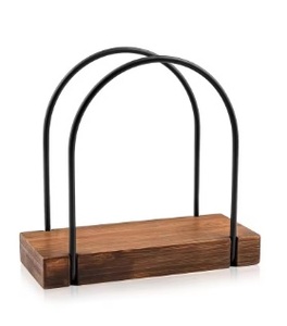 Stylish Wooden Base Napkin <b>Holder</b> With Golden Metal Frame For Dining Table Elegant <b>Tissue</b> Stand For <b>Kitchen</b> And Home Decor - Product Image 3