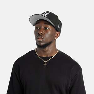 Collier pendentif croix en argent sterling plaqué or pour homme, chaîne tennis style hip-hop avec pierres, pour usage quotidien - Product Image 4