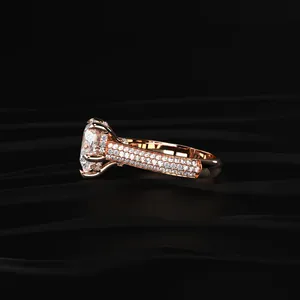 Anillo de Diamantes de Lujo con Corte Corazón de 1.6CT, Cultivado en Laboratorio, Chapado en Oro Amarillo de 14K, Certificado por IGI, para Mujer - Product Image 3