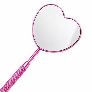 Miroir grossissant mural en forme de cœur avec poignée en acier inoxydable finition mate, accessoire de maquillage pour extension de cils - Product Image 2