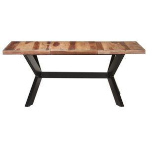 Mesa de Comedor de Madera Maciza de Acacia con Acabado en Polvo de Acero, Estilo Rústico - Product Image 2